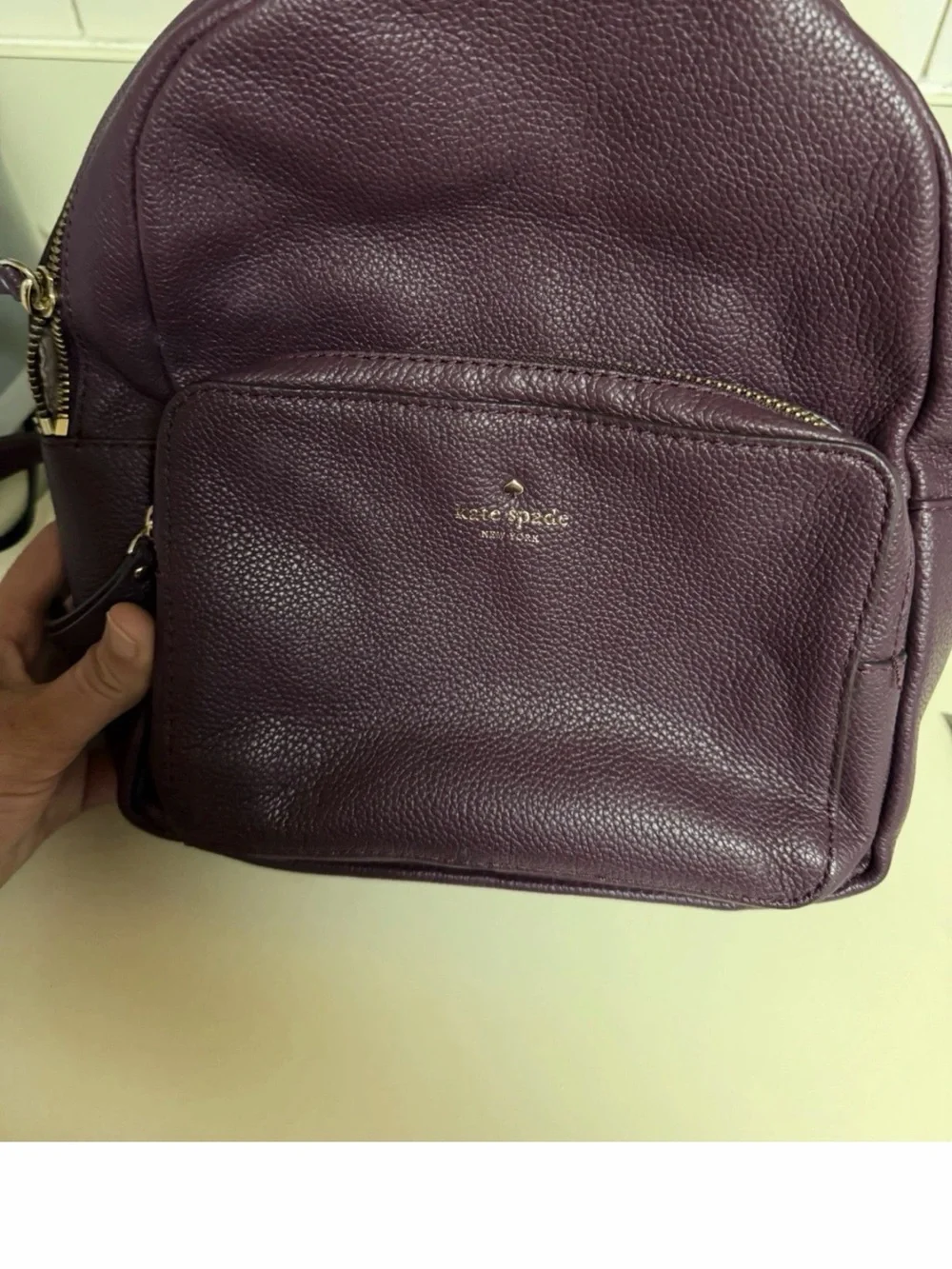 kate spade Plum Pebbled Leather Mini Backpack - Deep Berry